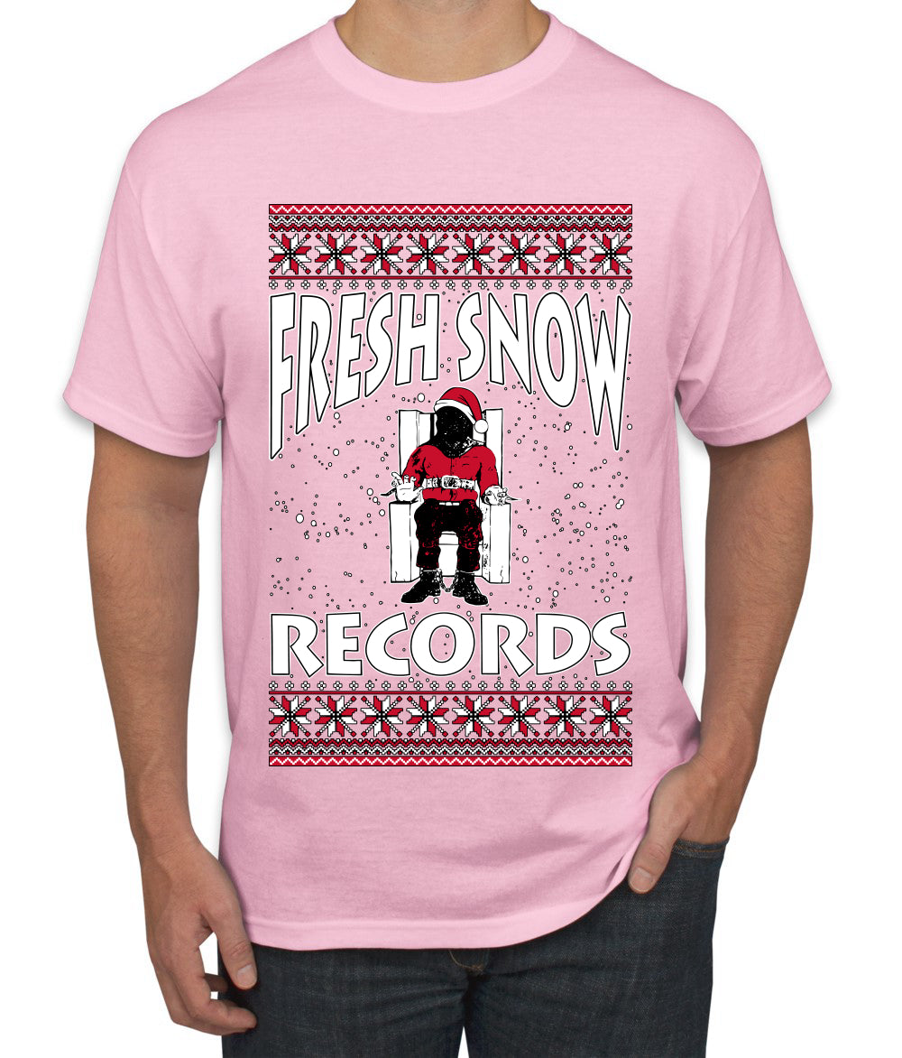 Fresh Snow Records Hip Hop Parody, Ugly Christmas Sweater Unisex Men's T-Shirt