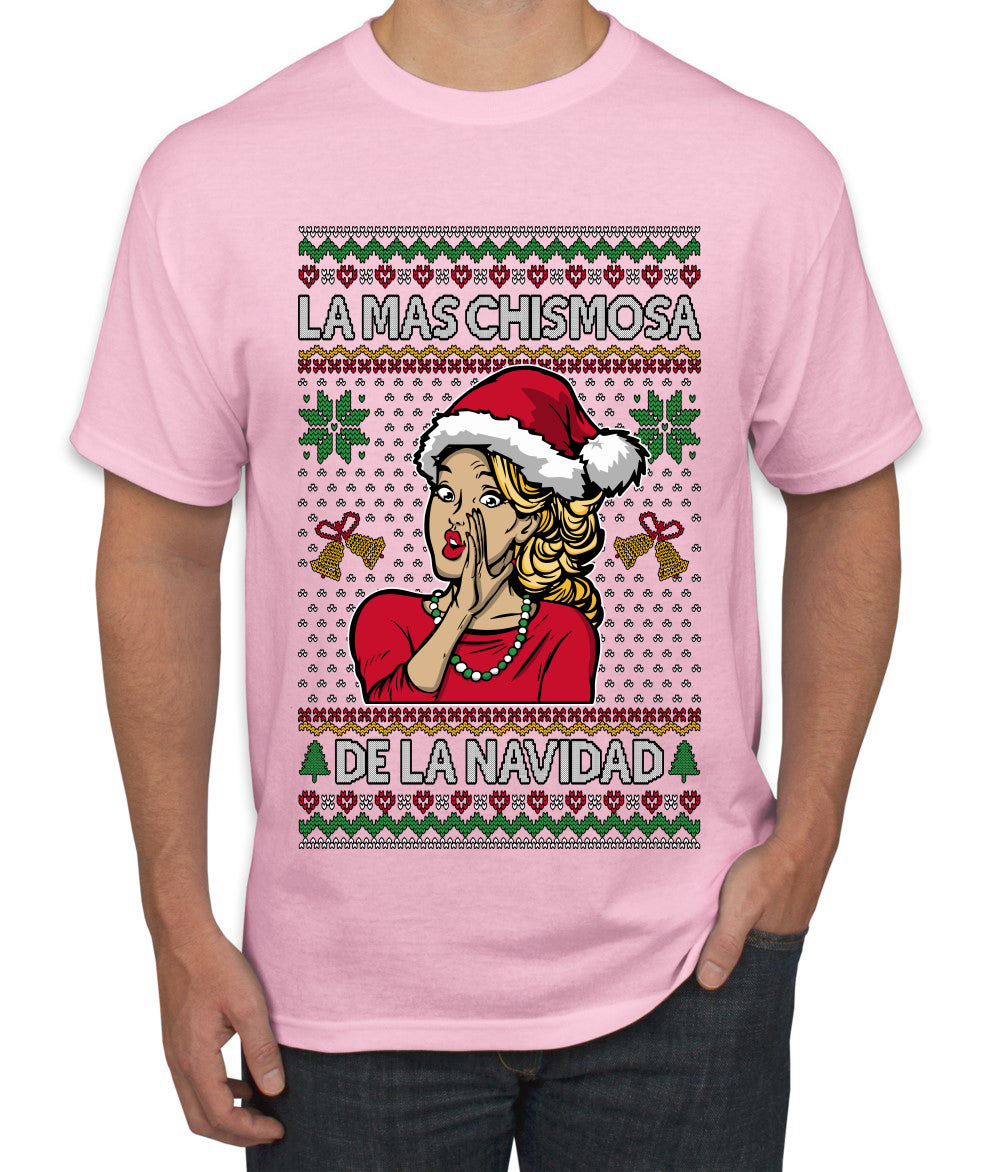 La Mas Chismosa De La Navidad, Ugly Christmas Sweater Unisex Men's T-Shirt