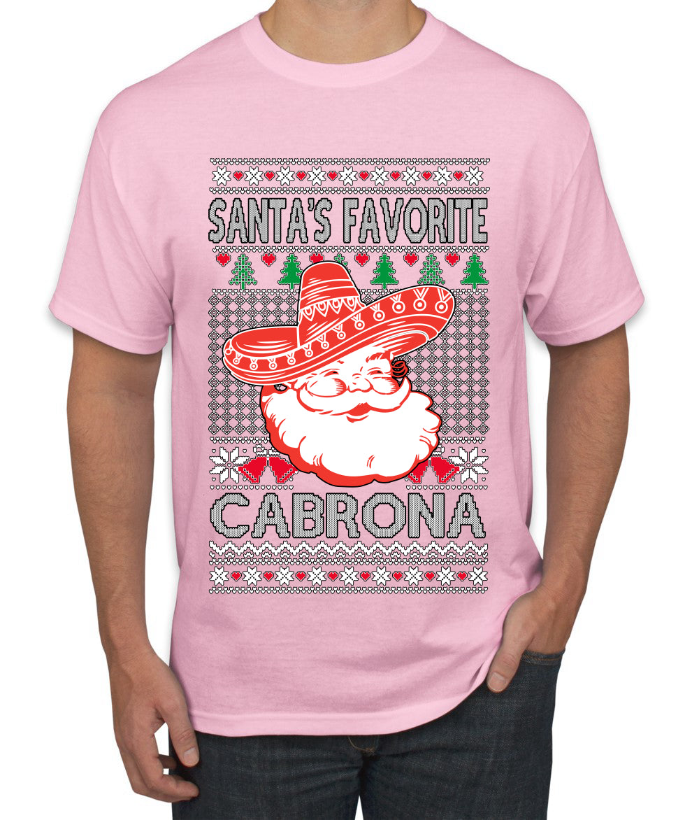 Santa's Favorite Cabrona, Ugly Christmas Sweater Unisex Men's T-Shirt