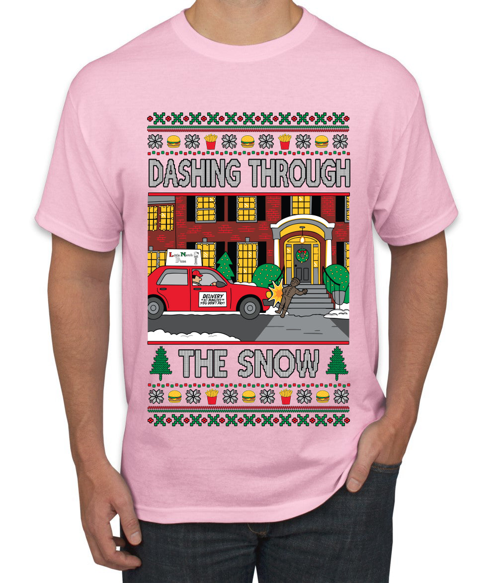 Dashing Through The Snow Classic 90s Holiday Movie, Ugly Christmas Sweater Unisex Men's T-Shirt
