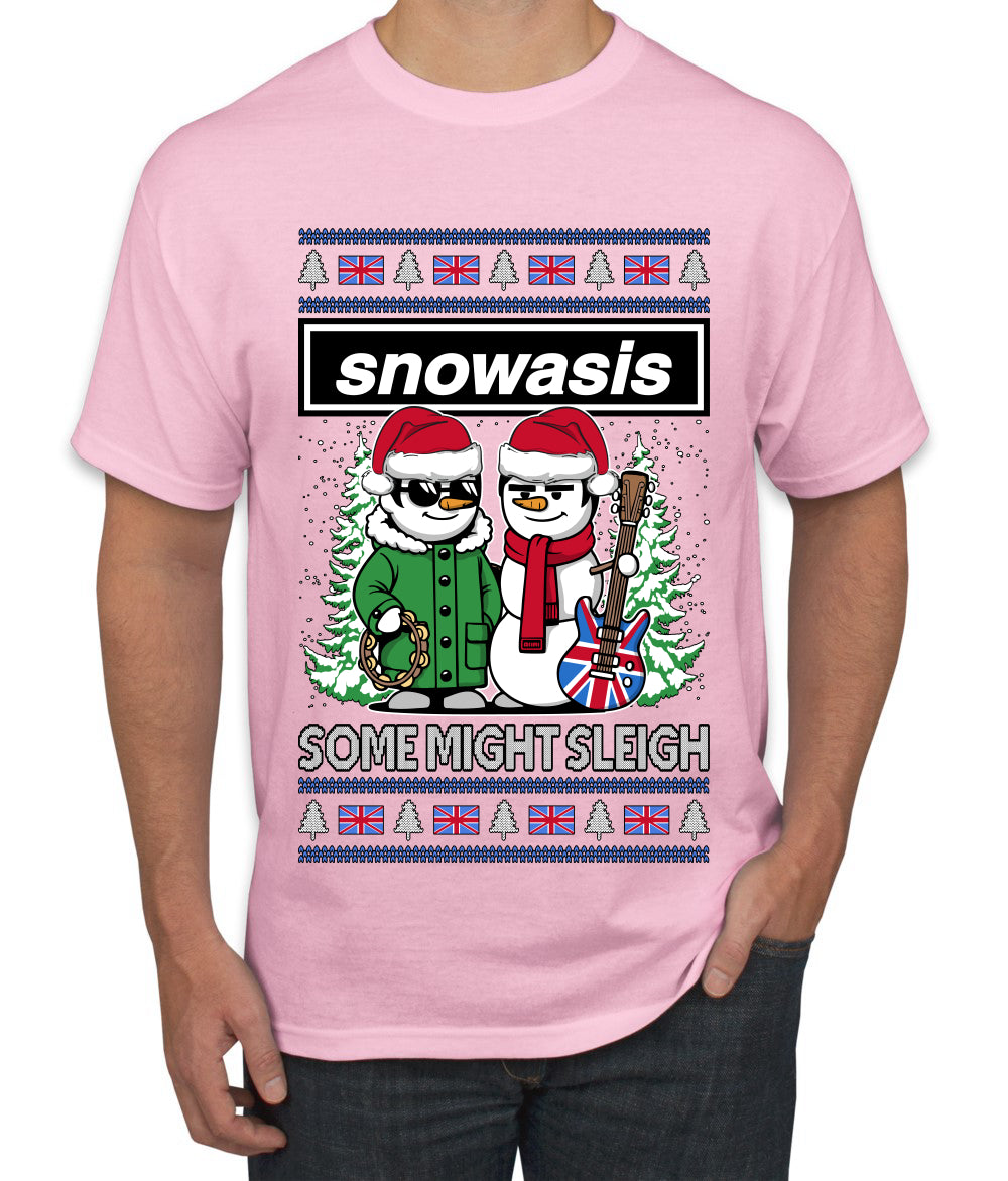 Snowasis English Rock Band Parody, Ugly Christmas Sweater Unisex Men's T-Shirt