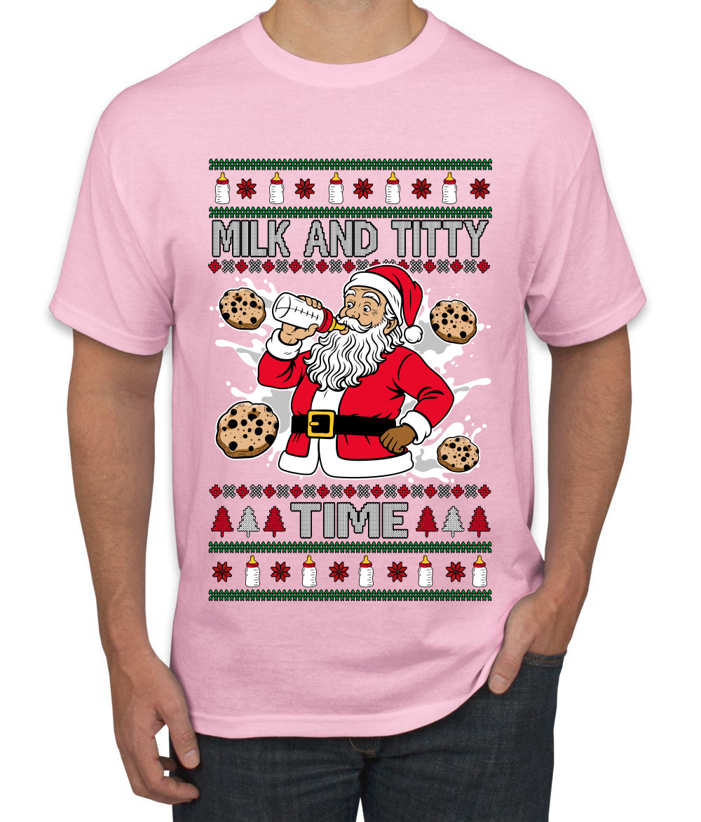 Milk And Titty Time, Ugly Christmas Sweater Unisex Men's T-Shirt