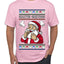 Seazyns Greeting Santa Packing Lip Pouch, Ugly Christmas Sweater Unisex Men's T-Shirt