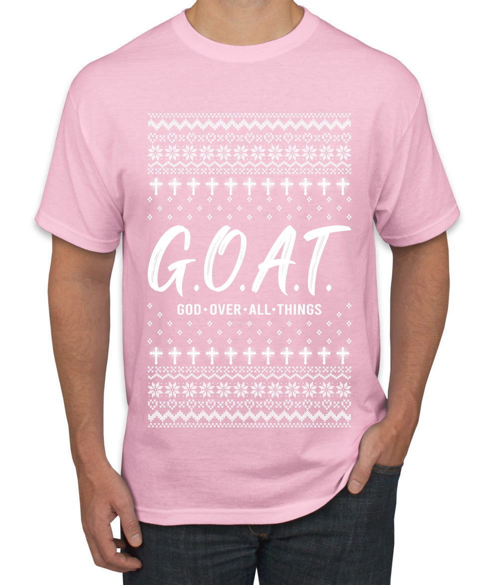 G.O.A.T. God Over All Things, Ugly Christmas Sweater Unisex Men's T-Shirt