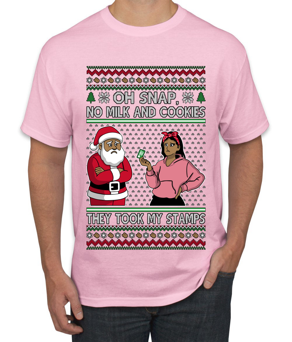 Oh Snap, No Milk And Cookies, They Took my Stamps, Ugly Christmas Sweater Unisex Men's T-Shirt