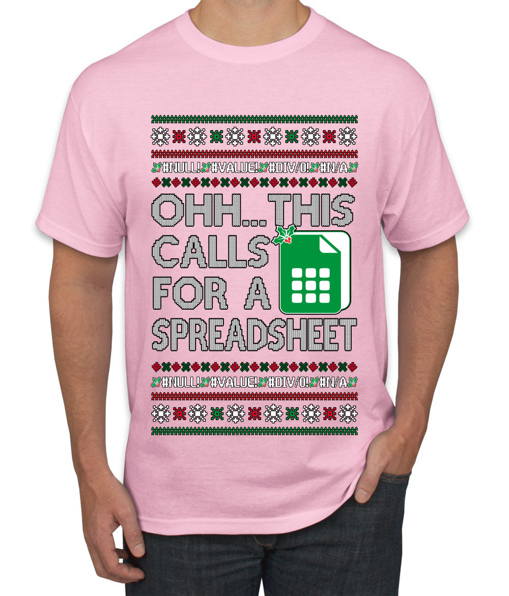 Oh... This Calls for A Spreadsheet, Ugly Christmas Sweater Unisex Men's T-Shirt