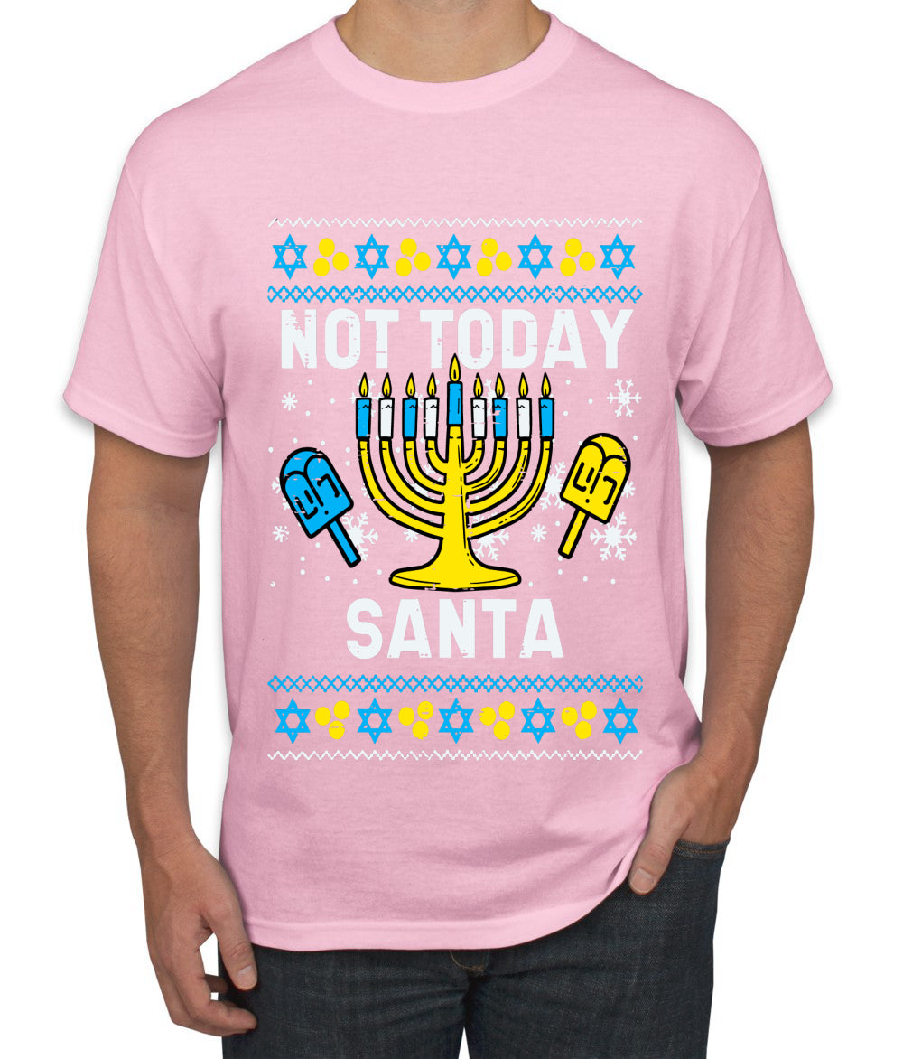 Not Today Santa Menorah Hanukkah, Ugly Christmas Sweater Unisex Men's T-Shirt