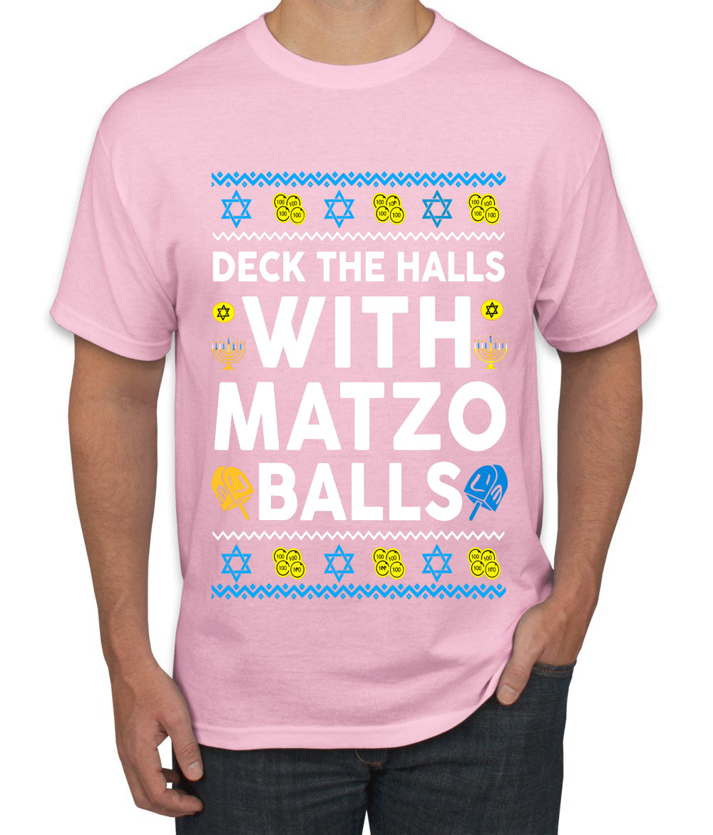 Deck The Halls With Matzo Balls Hanukkah, Ugly Christmas Sweater Unisex Men's T-Shirt