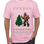 Squatching Through The Snow Bigfoot, Ugly Christmas Sweater Unisex Men's T-Shirt