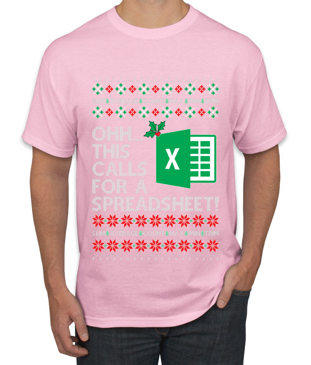 Ohh This Calls For A Spreadsheet Office, Ugly Christmas Sweater Unisex Men's T-Shirt