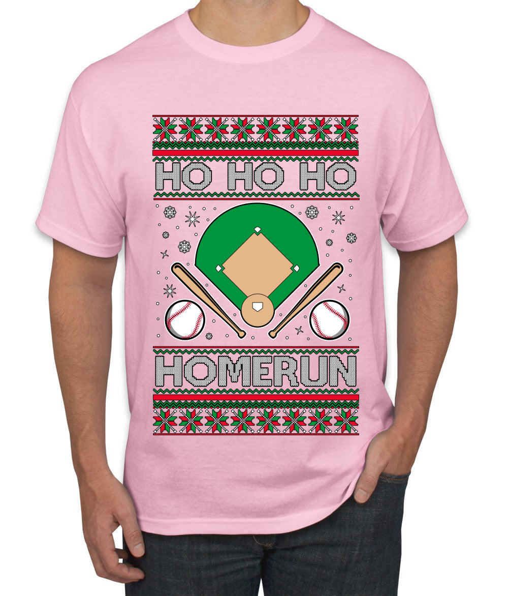 Ho Ho Ho Homerun, Baseball Fan Christmas Design, Ugly Christmas Sweater Unisex Men's T-Shirt