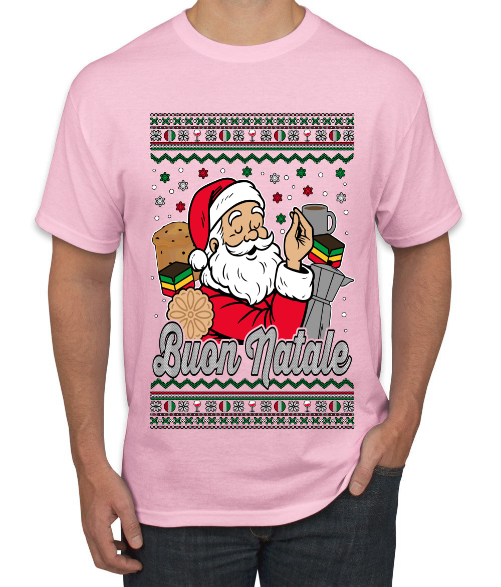 Buon Natale, Italian Santa Claus, Funny, Italian American Humor, Ugly Christmas Sweater Unisex Men's T-Shirt