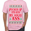 Pucker Up And Kiss My Jolly Ass, Ugly Christmas Sweater Unisex Men's T-Shirt