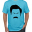 Parks and Rec Fans Ron Swanson Mustache Face Silhouette Pop Culture Men's T-Shirt