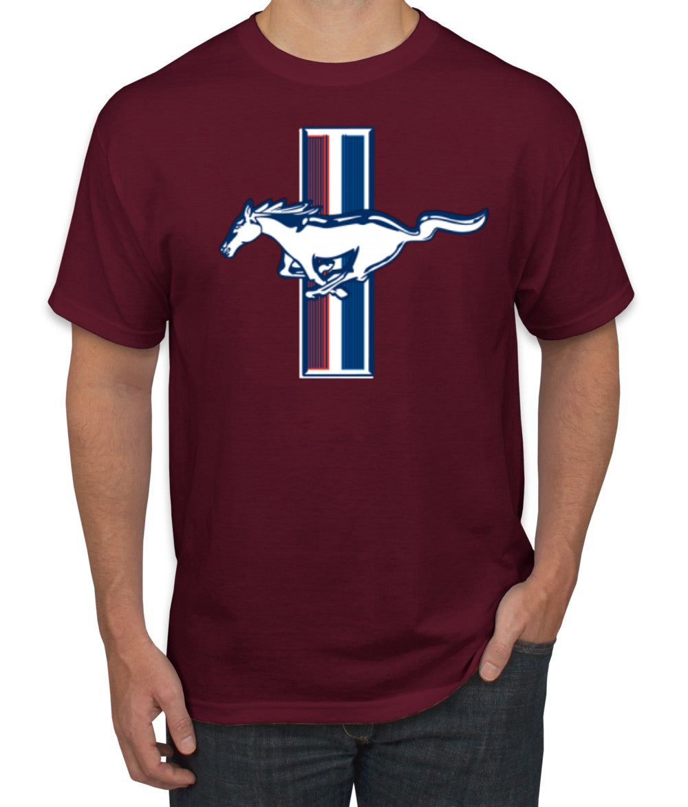 Ford Mustang Retro USA Vintage Logo Classic Bar Cars and Trucks Men's T-Shirt
