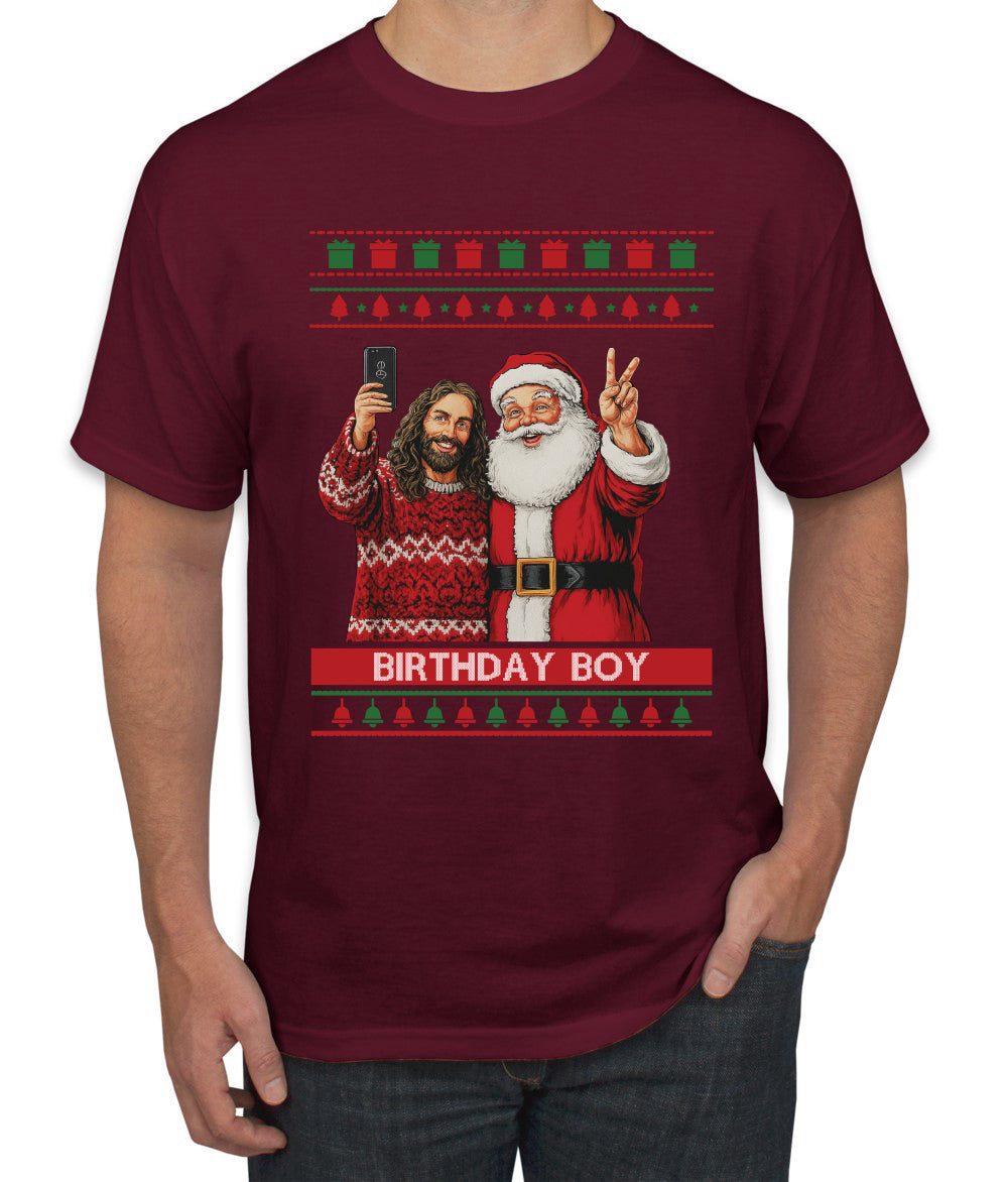 Birthday Boy Jesus, Ugly Christmas Sweater Unisex Men's T-Shirt