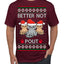 Better Not Pout, Cute Sad Santa Cats | Funny Ugly Christmas Sweater Men's T-Shirt