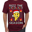 Rizz the Season Viral Internet Fire Emoji Face Meme Ugly Christmas Sweater Men's T-Shirt