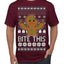 Bite This, Funny Gingerbread Cookie Offensive Inappropriate Middle Finger, F U Ginger Bread Dirty Novelty Xmas Ugly Christmas Sweater Men's T-Shirt