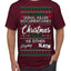 Serial Killer Docs or Christmas Movies Slaying Sleighing Ugly Christmas Sweater Men's T-Shirt