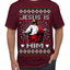 Jesus Is Him Funny Gen Z Viral Meme Shades Slang Ugly Christmas Sweater Men's T-Shirt