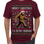 Merry Christmas Ya Filthy Humans Funny Sasquatch Bigfoot Ugly Christmas Sweater Men's T-Shirt