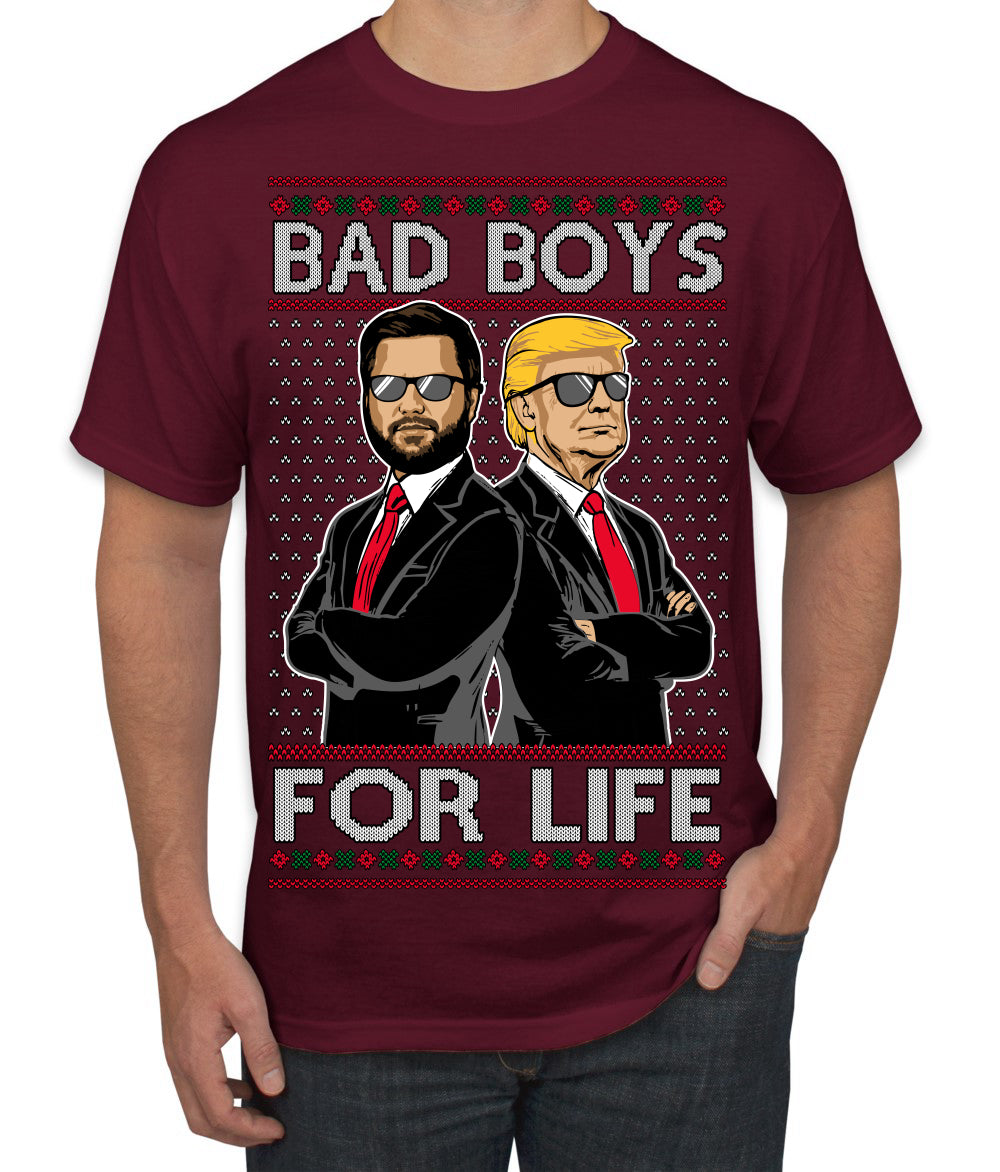 Bad Boys for Life Donald Trump JD Vance Funny 90s Movie Ugly Christmas Sweater Men's T-Shirt