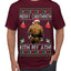 Merry Chrithmith Kith My Ath, Butt Viral Kiss My Ass Boxing Fight Meme Ugly Christmas Sweater Men's T-Shirt