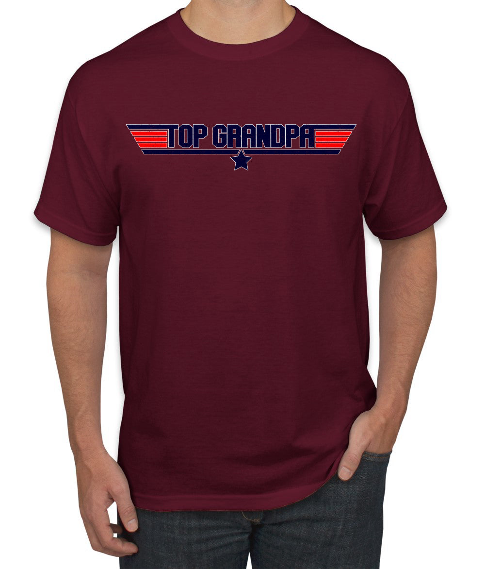 Top Grandpa Flight School Vintage 80s Aviation Humor Men's T-Shirt