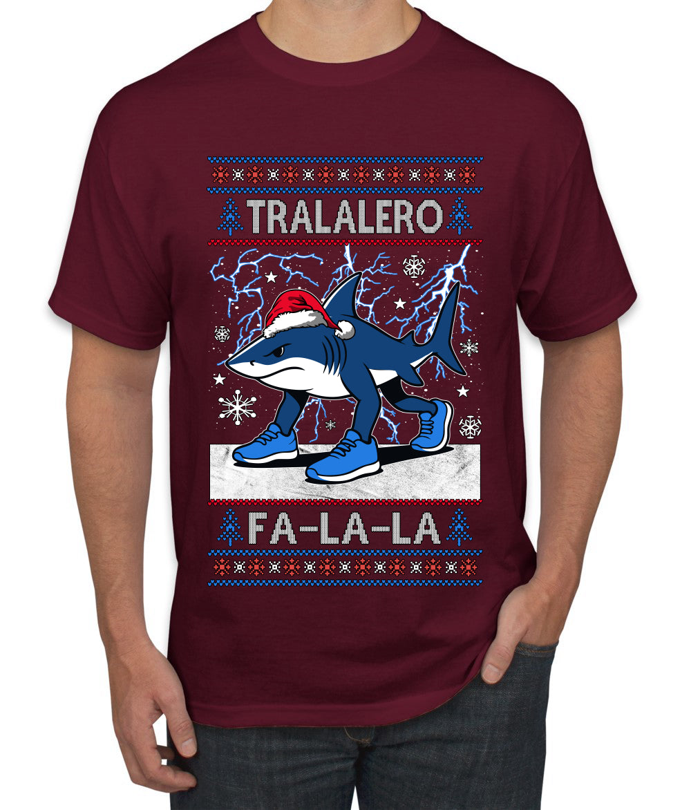 Tralalero Fa La La Brainrot, Ugly Christmas Sweater Men's T-Shirt