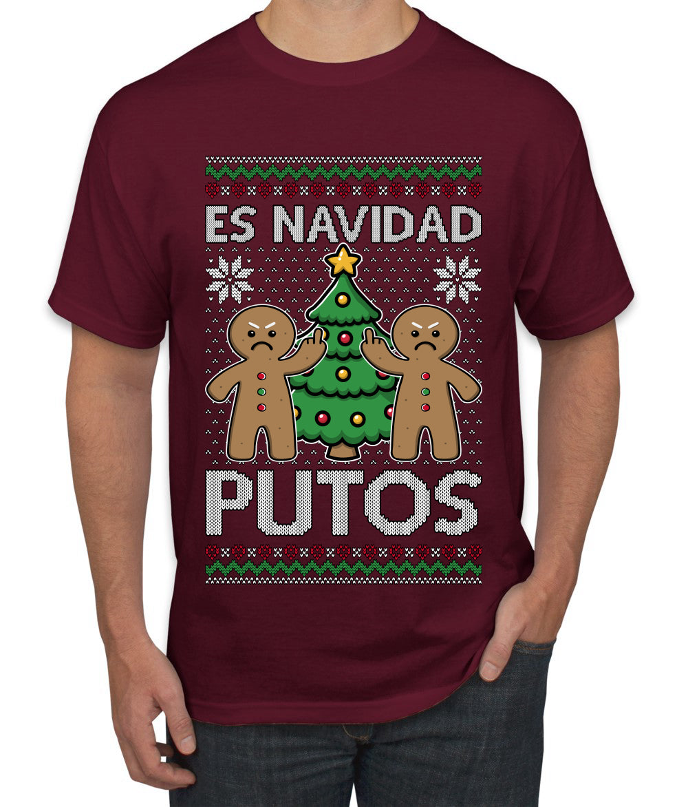 Es Navidad Putos, Ugly Christmas Sweater Unisex Men's T-Shirt