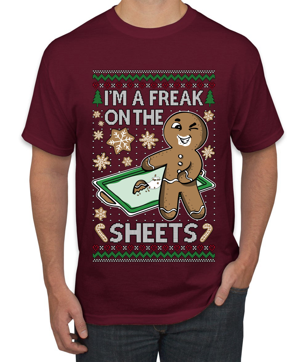 I'm A Freak On The Sheets, Ugly Christmas Sweater Unisex Men's T-Shirt