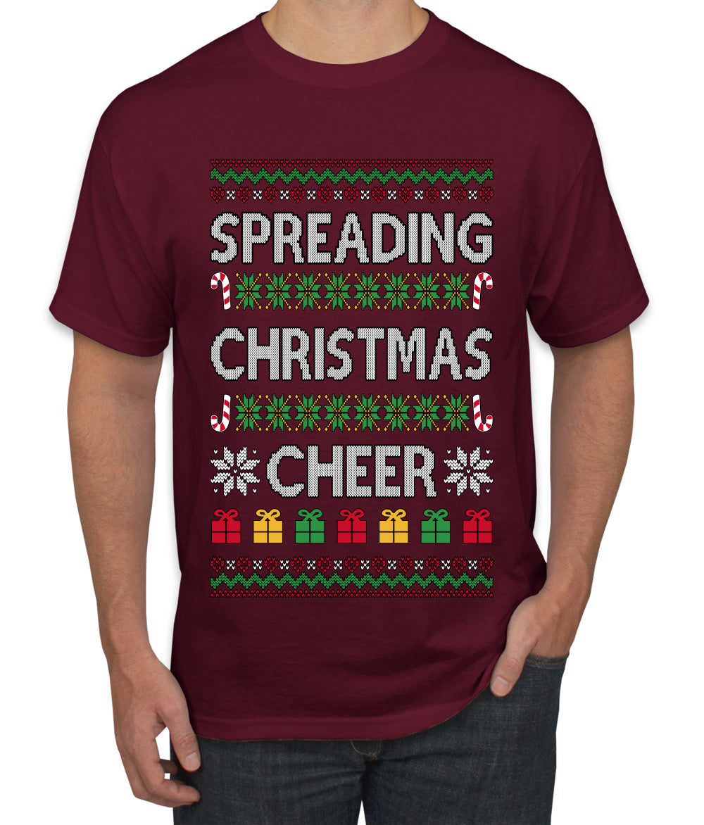 Spreading Christmas Cheer, Ugly Christmas Sweater Unisex Men's T-Shirt