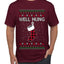 Well Hung, Ugly Christmas Sweater Unisex Men's T-Shirt