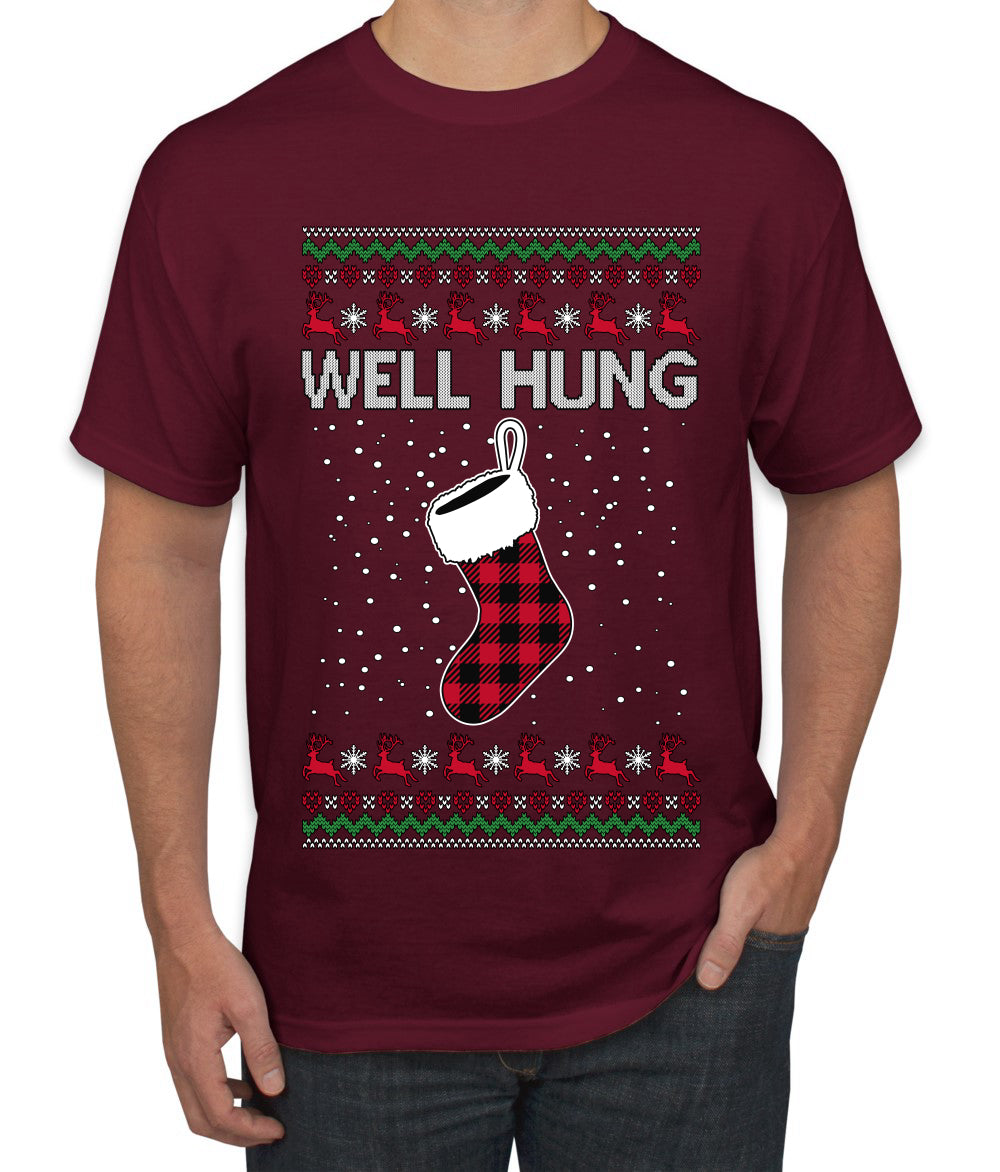 Well Hung, Ugly Christmas Sweater Unisex Men's T-Shirt