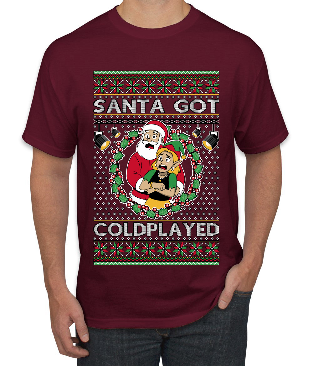 Santa Got Coldplayed, Ugly Christmas Sweater Unisex Men's T-Shirt