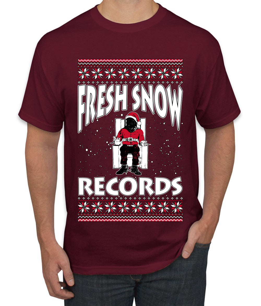 Fresh Snow Records Hip Hop Parody, Ugly Christmas Sweater Unisex Men's T-Shirt