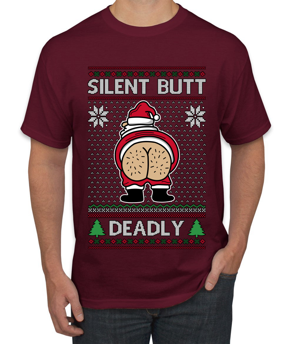 Silent Butt Deadly Farting Santa, Ugly Christmas Sweater Unisex Men's T-Shirt