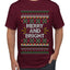 Merry And Bright, Ugly Christmas Sweater Unisex Men's T-Shirt