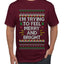I'm Trying To Feel Merry And Bright, Ugly Christmas Sweater Unisex Men's T-Shirt
