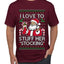 I Love To Stuff Her Stocking, Ugly Christmas Sweater Unisex Men's T-Shirt