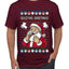 Seazyns Greeting Santa Packing Lip Pouch, Ugly Christmas Sweater Unisex Men's T-Shirt