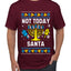 Not Today Santa Menorah Hanukkah, Ugly Christmas Sweater Unisex Men's T-Shirt