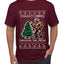 Squatching Through The Snow Bigfoot, Ugly Christmas Sweater Unisex Men's T-Shirt