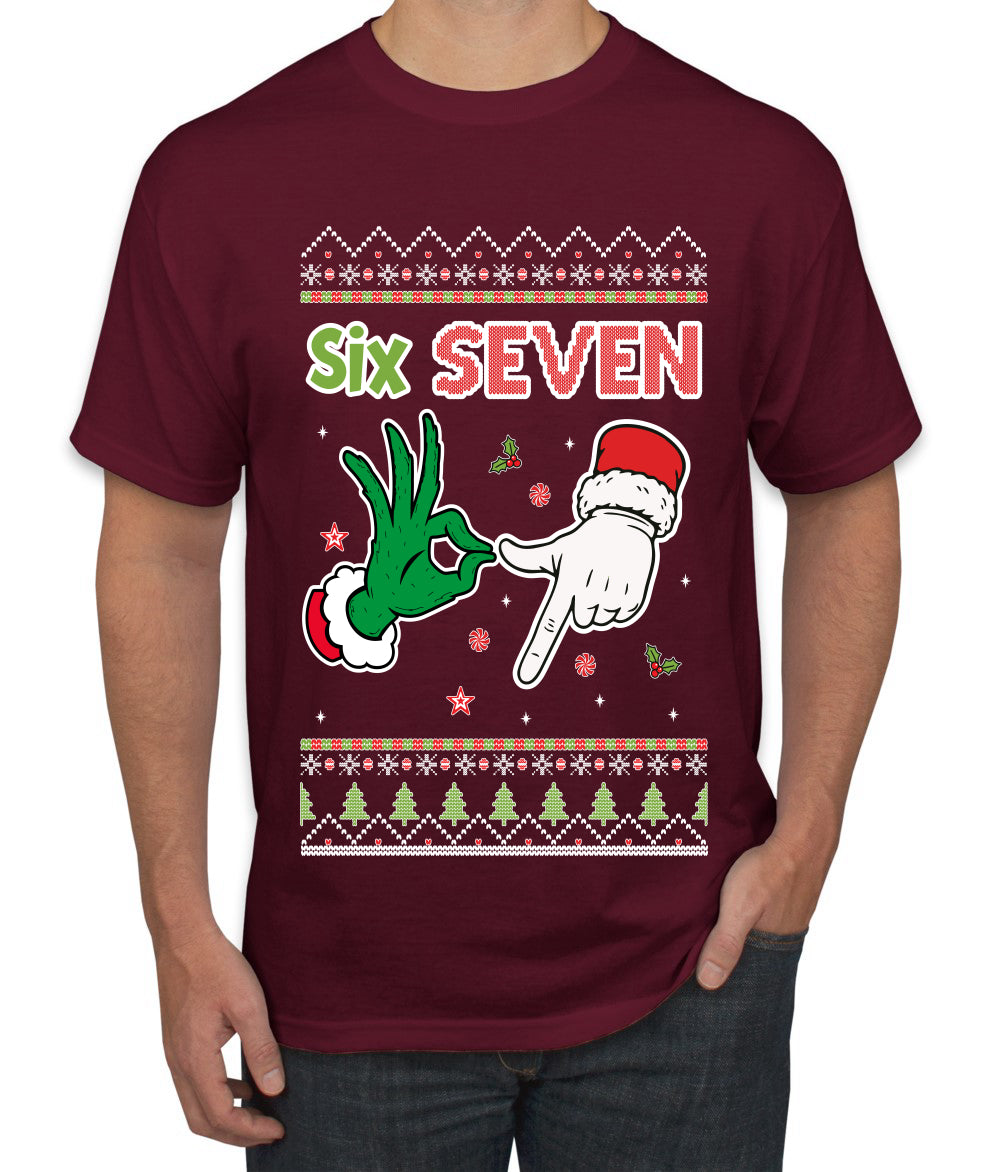 6 7 Christmas Hands, Ugly Christmas Sweater Unisex Men's T-Shirt
