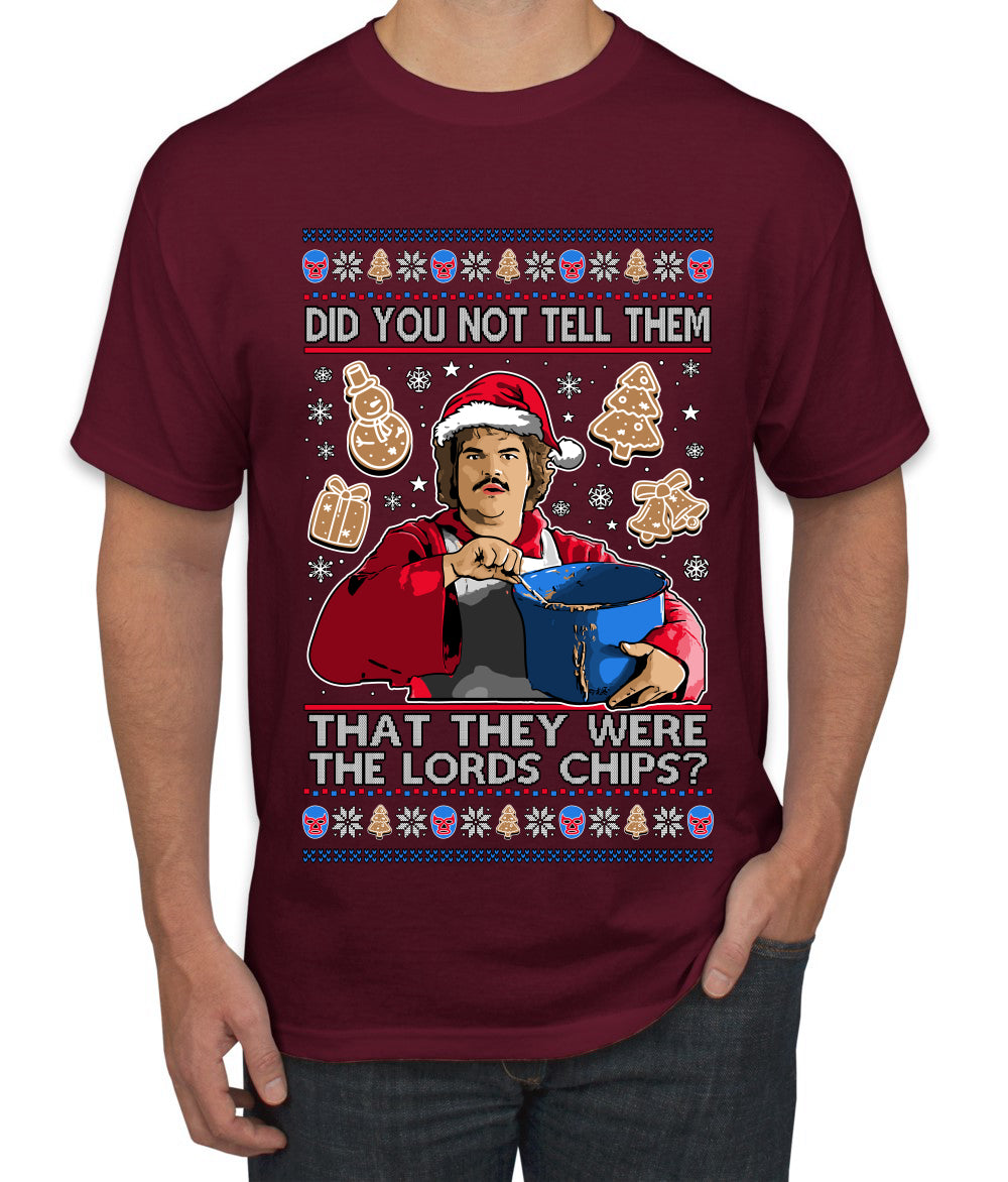 Did You Not Tell Them They Were The Lords Chips, Luchadores Christmas Cookies Design, Ugly Christmas Sweater Unisex Men's T-Shirt