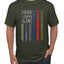 No One Fights Alone, Dispatcher EMS Corrections, Police Fire Military Unity T-Shirt American Flag Tee First Responders Men's T-Shirt