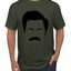 Parks and Rec Fans Ron Swanson Mustache Face Silhouette Pop Culture Men's T-Shirt