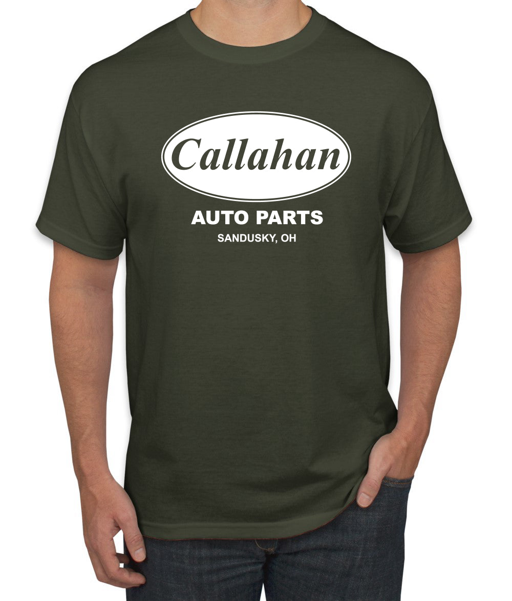 Callahan Auto Parts Sandusky Ohio Retro 90s Funny Tommy Boy Humor Men's T-Shirt
