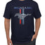 Ford Mustang Classic Pony USA Logo Emblem Cars and Trucks Front and Back Cars and Trucks Men's T-Shirt